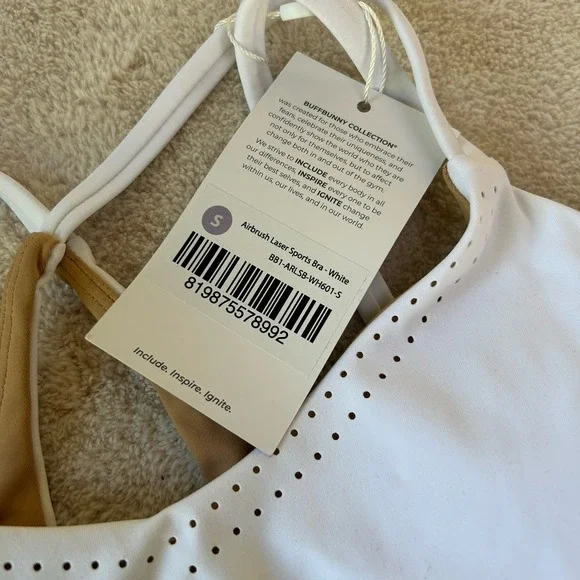 BUFFBUNNY Shorts & 2 Bras Bundle/Set Women's Size XS/S Black & White New W/ Tags - Picture 9 of 14